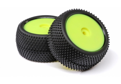 LOS Big Shot, Rear, Mounted Tires, Yellow (2): Mini B Z-LOS41050