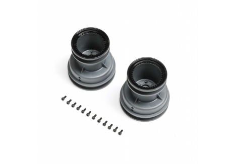 LOS MT Wheel, Black Beadlock, Light Grey (2): Mini LMT Z-LOS-2059
