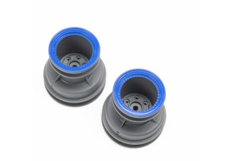 LOS MT Wheel, Blue Beadlock, Lt Grey(2): Mini LMT Z-LOS41046