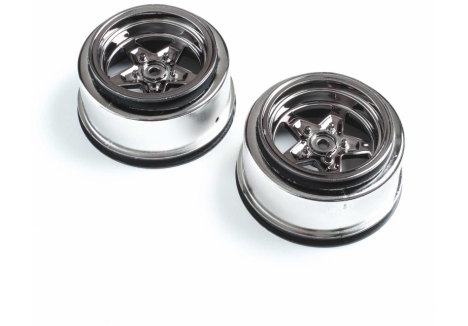 LOS Rear Wheel, Black Chrome (2): 22S Drag Z-LOS43050
