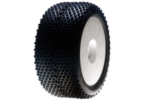 Losi 1/8 XTT Truggy Tyre Mounted White Wheel 0 Offset 2 Pack G-LOSA17701B