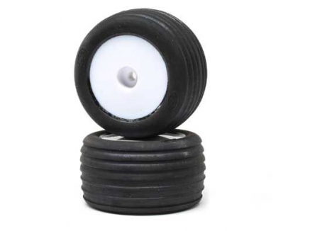Losi Directional Front Tyres Pre-Mounted White Wheels Mini-T 2.0 Z-LOS41014