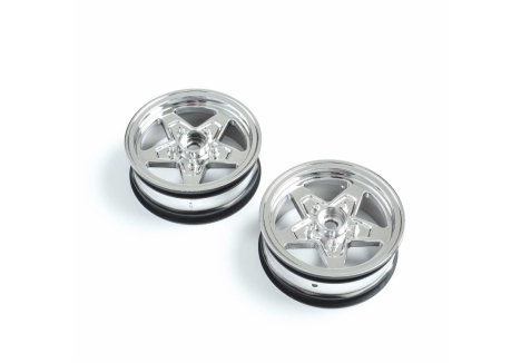 Losi Front Wheel Chrome 2 Pack for 22S Drag RC Car Z-LOS43045