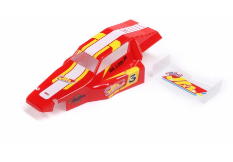 Losi Mini JRX2 1/16 RC Buggy Body and Wing Red Z-LOS210026