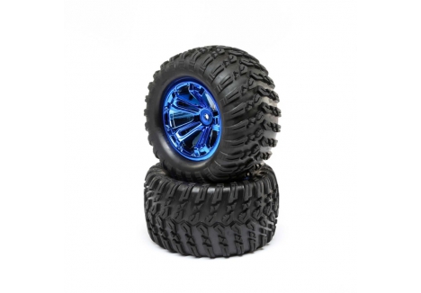 Losi TENACITY T 1/10 Truggy Stadium Truck Wheels Tyres Blue Chrome Z-LOS43019