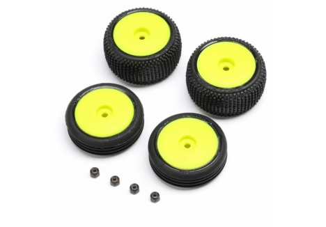 Losi Tires Wheels Mounted Yellow 1/24 Micro-B Z-LOS-1762