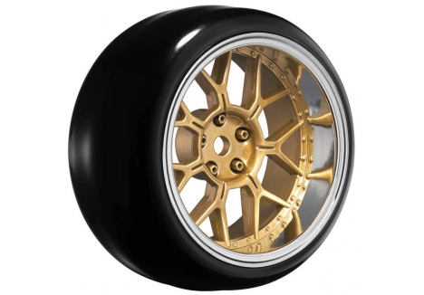 Louise RC 1/10 Drift Wheels 14-Spoke Bronze Pre-Mounted Tyres LNHA568T