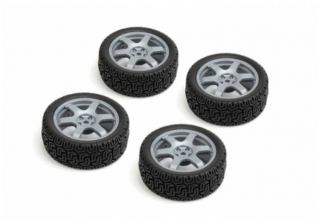 LOUISE RC 1/10 RALLY TYRES 6 SPOKE WHEEL-GRAY/ET-0MM(4PCS) LNHA486
