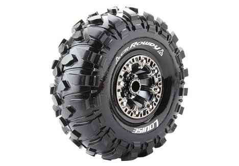 Louise RC CR-Rowdy 1/10 Scale Crawler Tyres 2.2 Inch Black Chrome Hex 12mm L-T3238VBC
