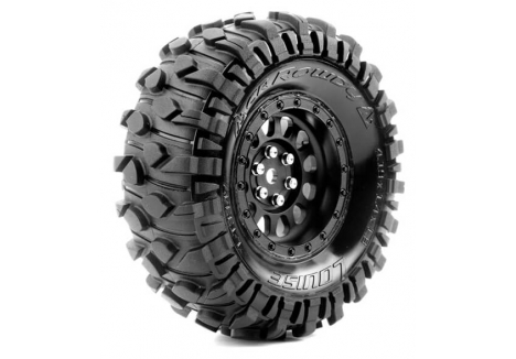 Louise RC CR-Rowdy 1/10 Super Soft Black Crawler Tyres 1.9 Inch 12mm Hex L-T3347VB