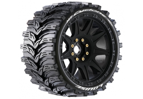 Louise RC MFT MT-Cyclone 1/8 Monster Truck Tyre Wheel Set 17mm Hex L-T3356SB