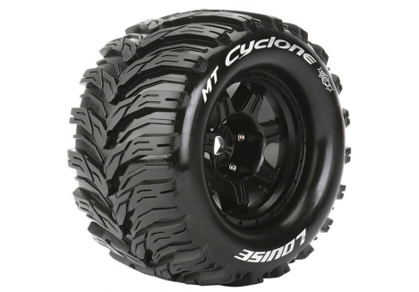 Louise RC MT-Cyclone 1/8 Sport 17mm Hex Black Tyres Wheels L-T3323B