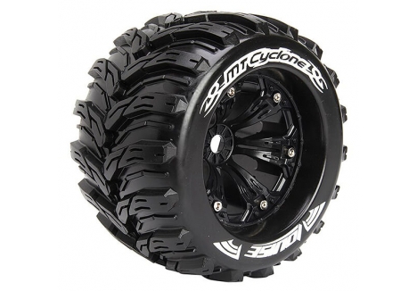 Louise RC MT-Cyclone 1/8 Sport Black E-Revo Wheel Tyre Set L-T3220BH