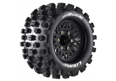 Louise RC MT-ROCK 1/10 Monster Truck Tyre Set Removable Hex Black L-T3275SX