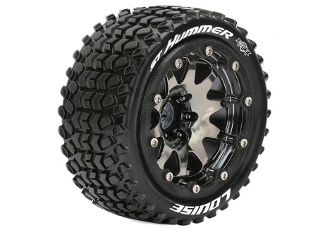 LOUISE RC ST-HUMMER 1/10 SOFT BEAD-LOCK 1/2" OFFSET HEX 12MM BLACK CHROME L-T3314SBCH