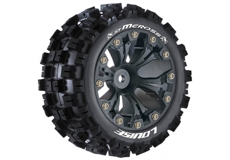 Louise RC ST-Mcross 1/10 Stadium Truck Soft Compound Tyres Black Hex L-T3272SB