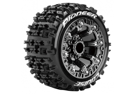 Louise RC ST-Pioneer 1/16 Soft Sport Truck Tyres Black Chrome 12mm Hex L-T3278SBC