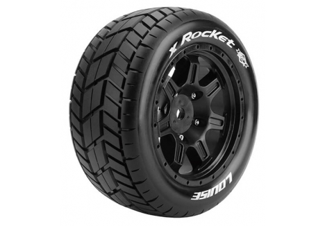 Louise RC X-Rocket Black Mounted Tyres 1/5 ARRMA Kraton 8S L-T3295BM