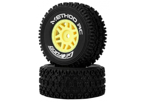 Method RC Geoform 1/16 SC Tyres 12mm Hex Yellow Wheels Pre-mounted MTD0202Y