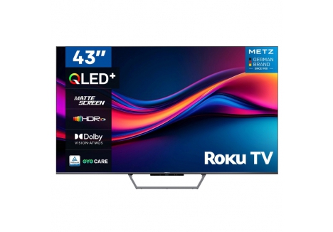 Metz 43" 4K QLED Smart TV with Dolby Vision, Roku OS and HDMI 2.1 – 43MQF7500ZUK