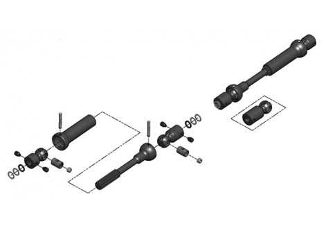 MIP X-Duty Centre Drive Kit 115-140mm 5mm Hubs Axial SCX10 MIP18160