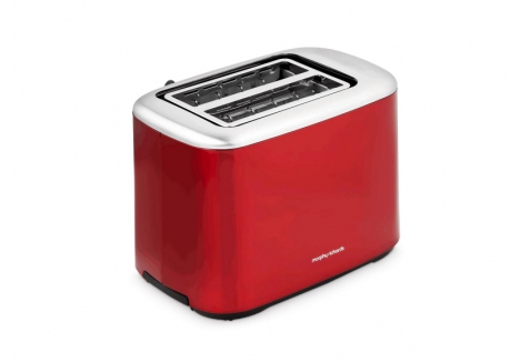 Morphy Richards 2 Slice Red Stainless Steel Toaster with Wide Slots – 222066
