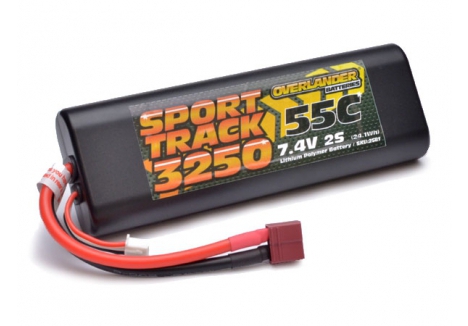 Overlander 7.4V 55C 3250mAh LiPo Battery Hard Case Sport Track Pack 2581