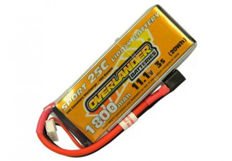 Overlander Sport 1800mAh 3S 11.1V 25C LiPo Battery EC3 2995EC3