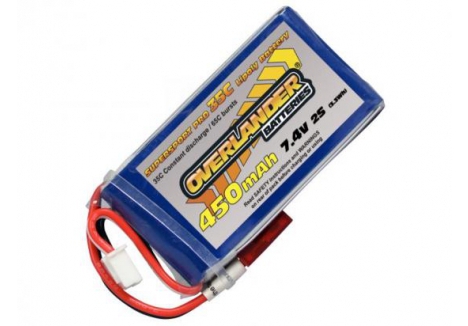 Overlander SuperSport 450mAh 2S 7.4V 35C LiPo Battery RC 2556
