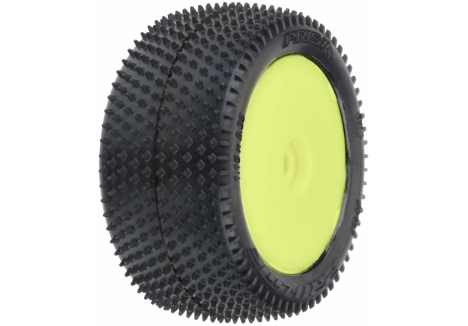 PRO 1/18 Prism Rear Carpet Mini-B Tires Mounted 8mm Yellow Wheel G-PRO8297-12
