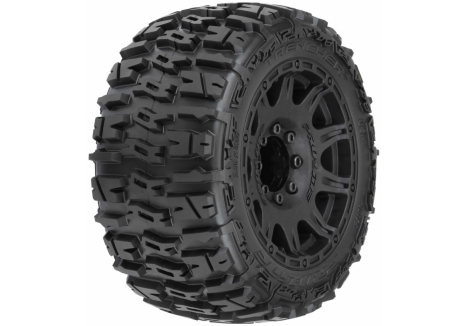 PRO 1/8 Trencher LP F/R 3.8" MT Tires Mounted 17mm Blk Raid (2) G-PRO10175-10
