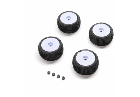 Pro-Line Blockade 1/28 Stadium Truck Tyre Pre-Mounted White Wheels 7mm Hex G-PRO-2633