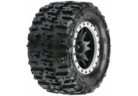 Pro-Line Trencher 4.3 inch All-Terrain Tyre Set with Impulse Wheels and 24mm Hex – Black/Grey – G-PRO10151-13