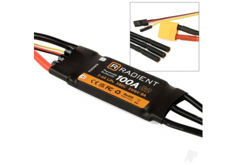 Radient 100A G2 Brushless ESC SBEC 2-6S LiPo RDNE10026