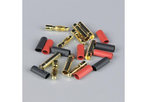 Radient 4.0mm Gold Connector Pairs Heat Shrink 5 Pack RDNAC010090