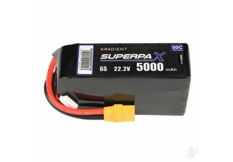 Radient 5000mAh 6S 22.2V LiPo Battery 50C XT90 RDNB50006S50XT90