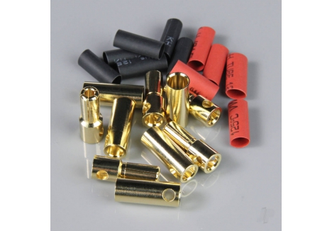 Radient 5.5mm Gold Connector Pairs with Heat Shrink 5 Pack RDNAC010094