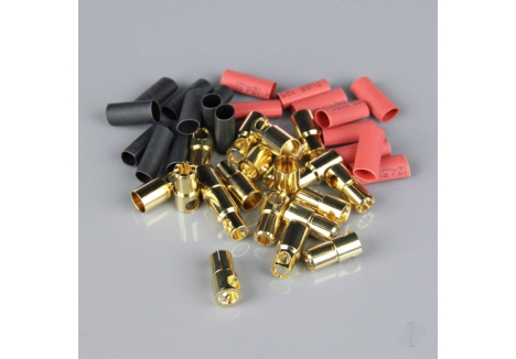 Radient 6.0mm Gold Connector Pairs with Heat Shrink 10 Pairs RDNAC010097