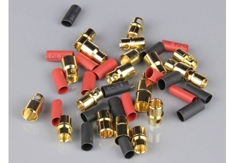 Radient 8.0mm Gold Connector Pairs Heat Shrink 10 Pack RDNAC010099