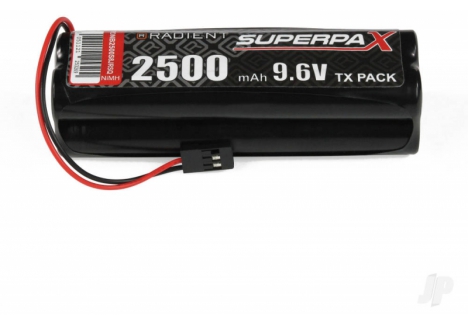 Radient 9.6V 2500mAh NiMH AA Square RC Transmitter Battery JR Connector RDNBN2500S8JRSQ