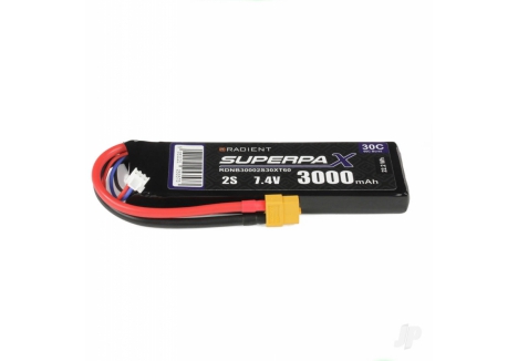 Radient LiPo 2S 3000mAh 7.4V 30C XT60 RC Battery Pack RDNB30002S30XT60