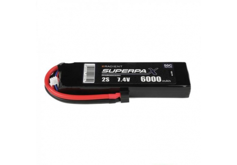 Radient LiPo 2S 6000mAh 7.4V 50C RC Battery Deans Connector RDNB60002S50H