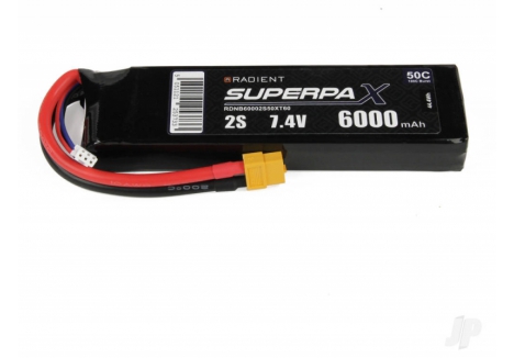 Radient LiPo 2S 6000mAh 7.4V 50C XT60 RC Battery RDNB60002S50XT60