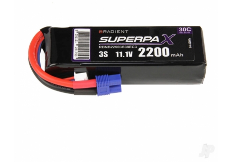 Radient LiPo 3S 2200mAh 11.1V 30C EC3 RC Battery RDNB22003S30EC3