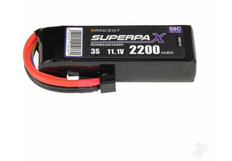 Radient LiPo 3S 2200mAh 11.1V 50C Deans Connector Battery Pack RDNB22003S50H