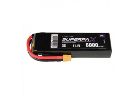 Radient LiPo 3S 6000mAh 11.1V 50C XT60 RC Battery RDNB60003S50XT60