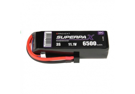 Radient LiPo 3S 6500mAh 11.1V 30C RC Battery Deans HCT RDNB65003S30H