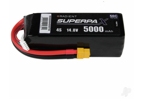 Radient LiPo 4S 5000mAh 14.8V 50C RC Battery XT60 Connector RDNB50004S50XT60