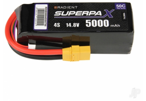 Radient LiPo 4S 5000mAh 14.8V 50C RC Battery XT90 Connector RDNB50004S50XT90