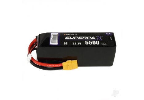 Radient LiPo 6S 5500mAh 22.2V 80C RC Battery XT90 RDNB55006S80XT90